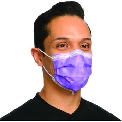 Secure Fit™ Procedure Face Mask, ASTM Level 2, Lavender, Ear Loop, One Size Fits Most, 50/Box, GCPLVSF thumbnail 24