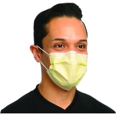 Crosstex Procedural Earloop Face Mask, ASTM Level 2, Fluid Resistant, Yellow, One Size Fits Most, 50/Box, GCPYE thumbnail 25