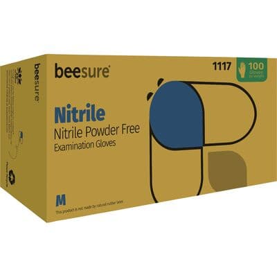 BeeSure Nitrile Exam Gloves, Powder-Free, Non-Sterile, Medium, Blue, 100/Box, BE1117 thumbnail 14