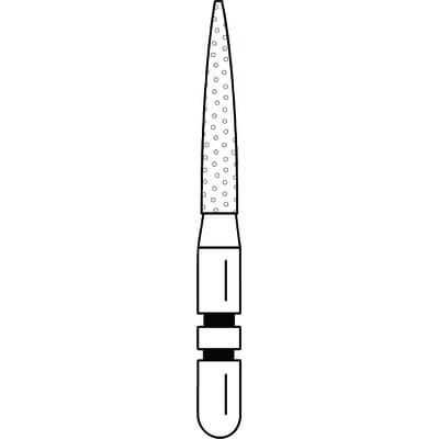 Two Striper ShortCut Diamond Bur, Flame, #260.8 S, Coarse, Friction Grip Short Shank, 5/Pkg, 2015901 thumbnail 10