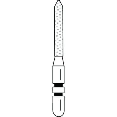 Two Striper ShortCut Diamond Bur, FGSS, Bevel-End Cylinder, 250.8 S, 1.2 mm, Coarse, Green, 5/Pk, 2015902 thumbnail 10