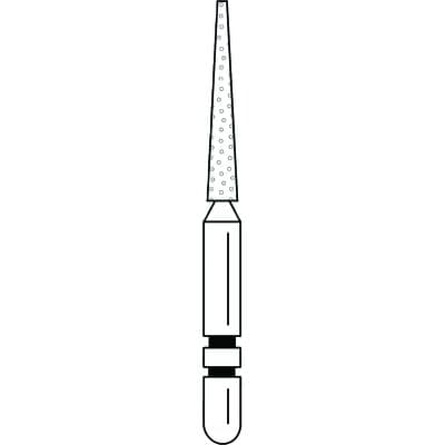 Two Striper® Diamond Bur, Friction Grip (FG), Cone, Coarse, Green, #608.9C, 1.4 mm Major/0.4 mm Minor Diameter, 9.0 mm Length, 5/Pkg, 2015038 thumbnail 9