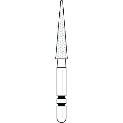Two Striper Diamond Bur, FG, Cone, #209.10, Fine, Red, 2.3 mm Major/0.5 mm Minor Diameter, 10 mm Length, 5/Pk, 2015047 thumbnail 11