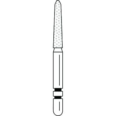 Two Striper Diamond Bur, FG, Flame, #253.8C, Coarse, Green, 1.6 mm Major/1.0 mm Minor Diameter, 8.0 mm Length, 5/Pk, 2015070 thumbnail 11