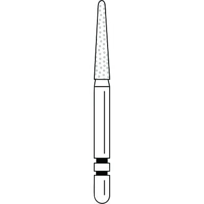 Two Striper® Diamond Bur, Friction Grip (FG), Flame #262.8, Coarse, Green, 1.7 mm Major/1.1 mm Minor Diameter, 8.0 mm Length, 5/Pkg, 2015126 thumbnail 7