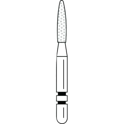 Two Striper Diamond Burs, FG, Flame, 265.6.5C, 1.4 mm Major/0.5 mm Minor Diameter, 6.5 mm Length, Coarse, Green, 5/Pk, 2015129 thumbnail 10