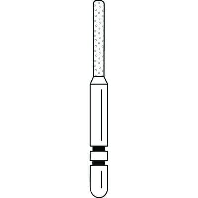 Two Striper Diamond Bur, FG, KS Cylinder Round Edge, 575.7C KS1, 1.2 mm, Coarse, Green, 5/Pk, 2015302 thumbnail 10
