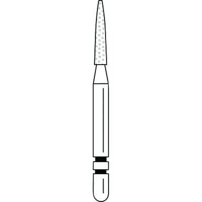 Two Striper® Diamond Bur, Flame, Fine, Friction Grip (FG), #260.6.5, 1.3 mm Major / 0.4 mm Minor Diameter, 6.5 mm Length, Red Ring, 5/Pkg, 2015152 thumbnail 8