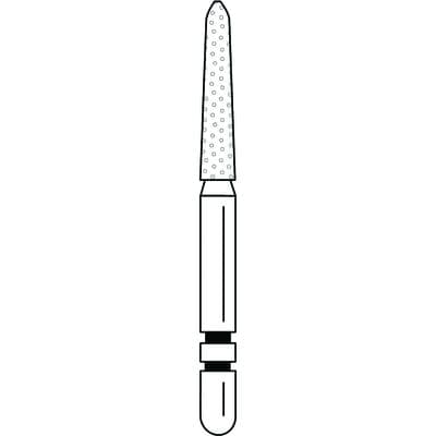 Two Striper® Diamond Bur, FG, Fine, Red, Flame #253.8, 1.6 mm Major/1.0 mm Minor Diameter, 8.0 mm Length, 5/Pkg thumbnail 8