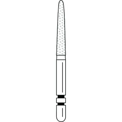 Two Striper Diamond Burs, FG, Flame, 253.10, 1.6 mm Major/1.0 mm Minor Diameter, 10 mm Length, Fine, Red, 5/Pk, 2015091 thumbnail 9