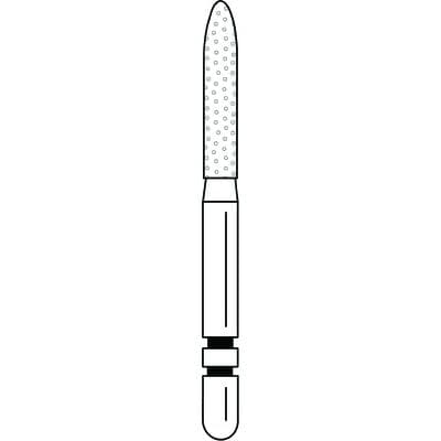 Two Striper® Diamond Bur, FG, Fine, Red, Cylinder Bevel End, #255.8, 1.8 mm Major/0.4 mm Minor Diameter, 8.0 mm Length, 5/Pkg, 2015093 thumbnail 9