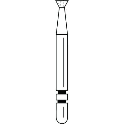 Two Striper® Diamond Bur, FG Friction Grip, Coarse, Green, Inverted Cone, #324.1C, 2.1 mm Major/1.1 mm Minor Diameter, 1.0 mm Length, 5/Pkg thumbnail 9