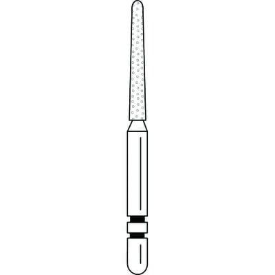 Two Striper Diamond Bur, FG, Round-End Taper, 781.10F, 1.3 mm Major/0.8 mm Minor Diameter, 10 mm Head Length, Fine, Red, 5/Pk, 2015496 thumbnail 14