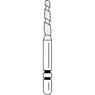 Two Striper TS2000 Spiral Cut Diamond Bur, FG, Round End Taper, #2003.7, Coarse, Green, 1.4 mm Major/0.9 mm Minor Diameter, 7 mm Length, 5/Pk, 2000037 thumbnail 10