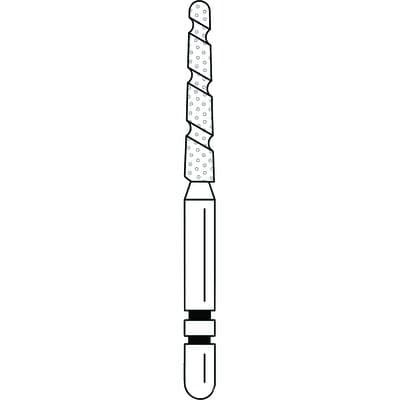Two Striper TS2000 Diamond Bur, FG, Round-End Taper, #2004.10, Coarse, Green, 1.6 mm Major/1.1 mm Minor, 10 mm Length, 5/Pk, 2000050 thumbnail 10