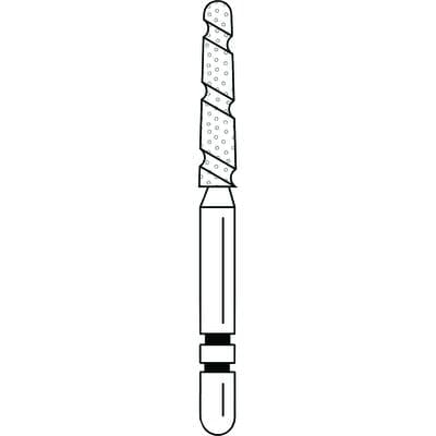 Two Striper TS2000 Diamond Bur, FG, Round-End Taper, #2005.9, Coarse, Green, 1.8 mm Major/1.3 mm Minor Diameter, 9.0 mm Length, 5/Pkg, 2000059 thumbnail 11