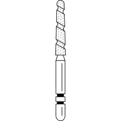 Two Striper TS2000 Diamond Bur, FG, Round End Taper, #2005.10, Coarse, Green, 1.8 mm Major/1.3 mm Minor Diameter, 10 mm Length, 5/Pk, 2000060 thumbnail 15