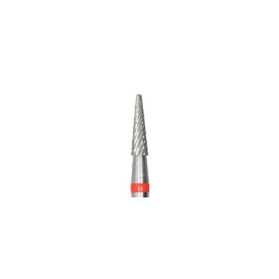 Meisinger Tungsten Carbide Lab Bur, HP, Tapered Fissure Round End, X-Cut Fine, 2.3 mm, HM 138FX-023, Red Ring thumbnail 4
