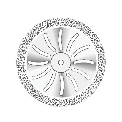 NTI Serrated Diamond Disc, Double Sided, Handpiece Shank, Coarse Grit, Green, 30 mm Diameter, 0.30 mm Thickness, D365-300, 1/Pkg thumbnail 9