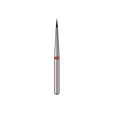 Alpen x1 Sterile Single-Use Diamond Bur, FG #858-008, Pointed Cone, Fine Grit, 0.8 mm Diameter, 3.0 mm Head Length, 25/Pk thumbnail 6