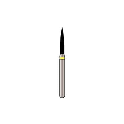 Alpen® x1 Single-Use Diamond Bur, FG, Flame #862, Extra Fine, Yellow, 1.2 mm Diameter, 8.0 mm Length, 25/Pkg, X862EF012 thumbnail 6
