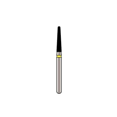 Alpen x1 Single Use Diamond Bur, FG, Round End Taper, Extra Fine, #856-016, 1.6 mm Diameter, 8.0 mm Length, Yellow, 25/Pkg, X856EF016 thumbnail 5
