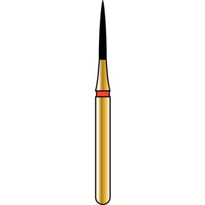 Alpen Multi Use Diamond Bur, FG Friction Grip, Needle Point, Ultra Fine Grit, #134 / 134-014, 1.4 mm Diameter, 6.0 mm Length, White Ring, Esthetic Finishing, 5/Pkg, R134UF014FG thumbnail 8