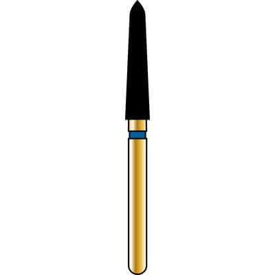 Alpen Multi-Use Diamond Bur, Friction Grip, Super Coarse, Curettage/Tapered Pointed End, #879K-021, 2.1 mm Diameter, 10.0 mm Length, Black, 5/Pk thumbnail 3