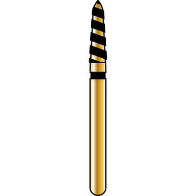 Alpen® TurboCut™ Diamond Bur, FG Friction Grip, Curettage/Tapered Beveled End, Super Coarse, Black, #877K-018, 1.8 mm Diameter, 6.0 mm Length, 5/Pkg thumbnail 5