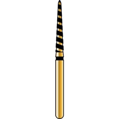 Alpen TurboCut Diamond Bur, FG, Curettage/Beveled Taper, #879K, 1.6 mm, Super Coarse, Black, 5/Pk, R879KTC016FG thumbnail 6