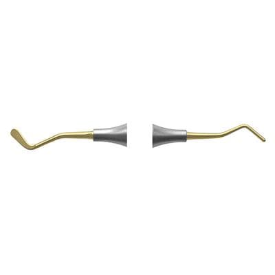 Nordent Composite Placement Instrument, #21T Paddle/Round Condenser, Double End, Titanium Nitride Coated, DuraLite Round Handle, REPFI21T thumbnail 8