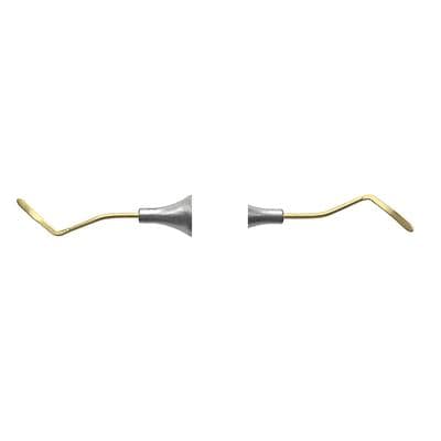 Nordent Composite Placement Instrument, Double End, #LRT Curved Paddle, Titanium Nitride Coated, DuraLite Round Handle, Stainless Steel, REPFILRT thumbnail 6