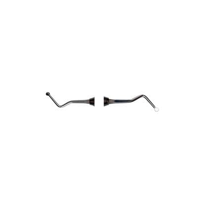 Nordent #14 Double-Ended Long Shank Spoon Excavator, 2.4 mm Tip, 10 mm Shank, 53° Angle, Standard Handle, Stainless Steel, REC14 - Excavator – # 14, Long Spoon, 10 mm Shank, 53° Angle, Standard Handle, Stainless Steel, Double End - Excavator – # 14, Long Spoon, 10 mm Shank, 53° Angle, Standard Handle, Stainless Steel, Double End - Image 1