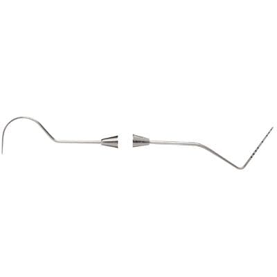 Nordent Color Coded Expro, Double-Ended Explorer/Williams Probe, #23 Shepherd Hook, 1-2-3-5-7-8-9-10 mm Markings, Medium Round Handle, OW/23 thumbnail 4