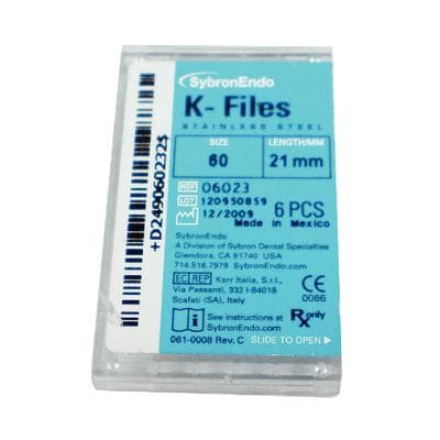Kerr SybronEndo K-Files, Stainless Steel, 21 mm, #60, Blue, 6/Pk, 06023 thumbnail 16