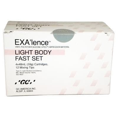 EXA'lence VPES Impression Material Refill, Light Body, Fast Set, 48 mL Cartridges, Pink, 4/Pkg with 12 Mixing Tips, GC America, 137304 thumbnail 14