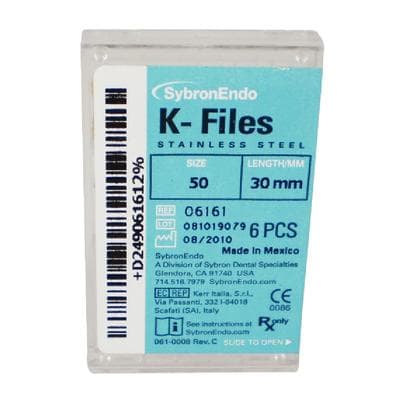 Kerr K-Files, Stainless Steel, 30 mm, #50, Yellow, 6/Pk, 06161 thumbnail 16