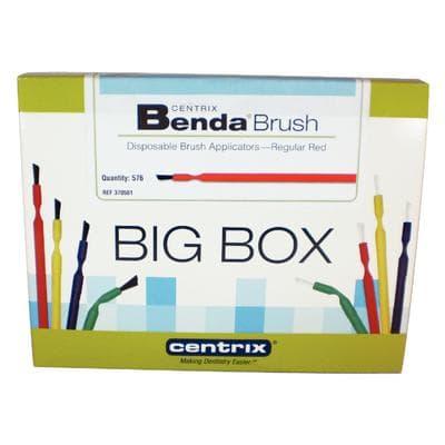Benda Brush Big Box Regular Point Disposable Applicator, Red Handle, Black Bristles, 576/Box, 370501 thumbnail 14