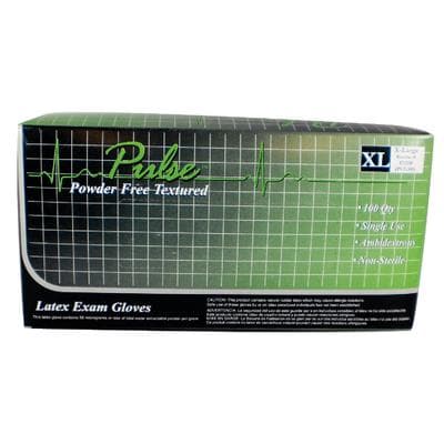 Pulse™ Latex Exam Gloves, Powder Free, Textured, Non-Sterile, Extra Large, White, 100/Box, 151350 thumbnail 6