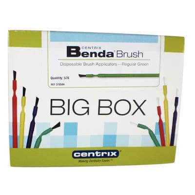 Benda Brush Big Box Disposable Applicator Brushes, Regular Point, Green Handle, Black Bristles, 576/Box, 370504 thumbnail 14
