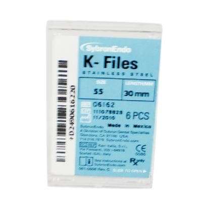 Kerr K-Files, Stainless Steel, 30 mm, #55, Red, 6/Pk, 06162 thumbnail 17