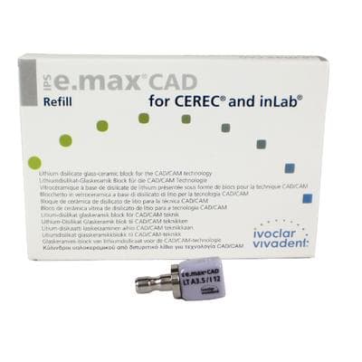 IPS e.max CAD CEREC/inLab LT Milling Block, Shade A3.5, Size I12, Low Translucency, 5/Box thumbnail 16