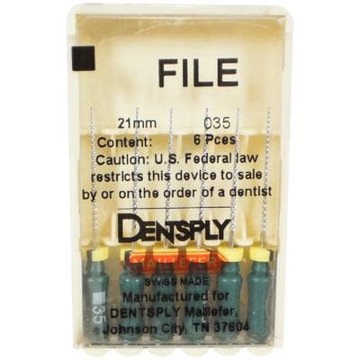 Maillefer K-Files, Stainless Steel, 21 mm, #35, Green, 6/Pk, 671106 thumbnail 7