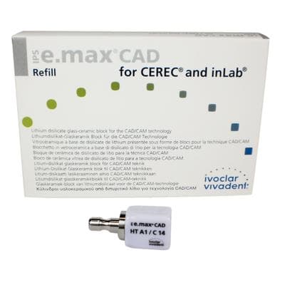 IPS e.max CAD HT (High Translucency) Lithium Disilicate Milling Blocks, Size C14, Shade A1, 5/Box thumbnail 13