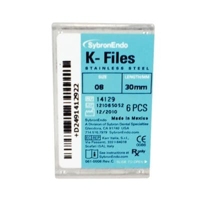 Kerr (SybronEndo) K-Files, Stainless Steel, Size #08, 30mm, Gray, 6/Pack, 14129 thumbnail 23