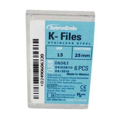 Kerr K-Files, Stainless Steel, 25 mm, Size #15, White, 6/Pk, 06063 thumbnail 23