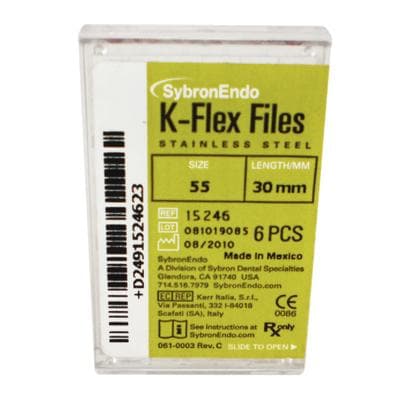 Kerr K-Flex Stainless Steel Hand Files, 30 mm, Size #55, Red, 6/Pk, 15246 thumbnail 13