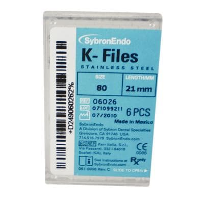 Kerr SybronEndo K-Files, Stainless Steel, 21mm, #80, Black, 6/Pk, 06026 thumbnail 11