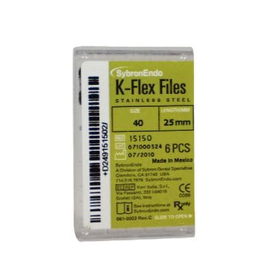 Kerr K-Flex Endodontic Files, Stainless Steel, Size #40, 25mm, Black, 6/Pack, 15150 thumbnail 17