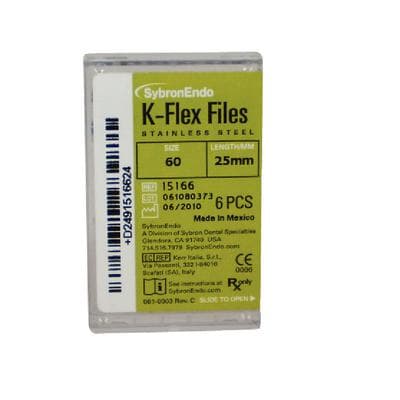 Kerr K-Flex Endodontic Files, #60 (Blue), 25 mm, Stainless Steel, 6/Pack, 15166 thumbnail 19